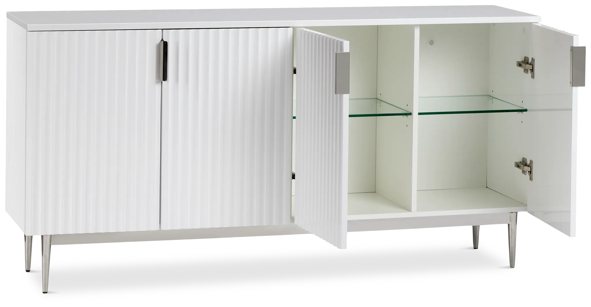 Surge White Four-door Cabinet