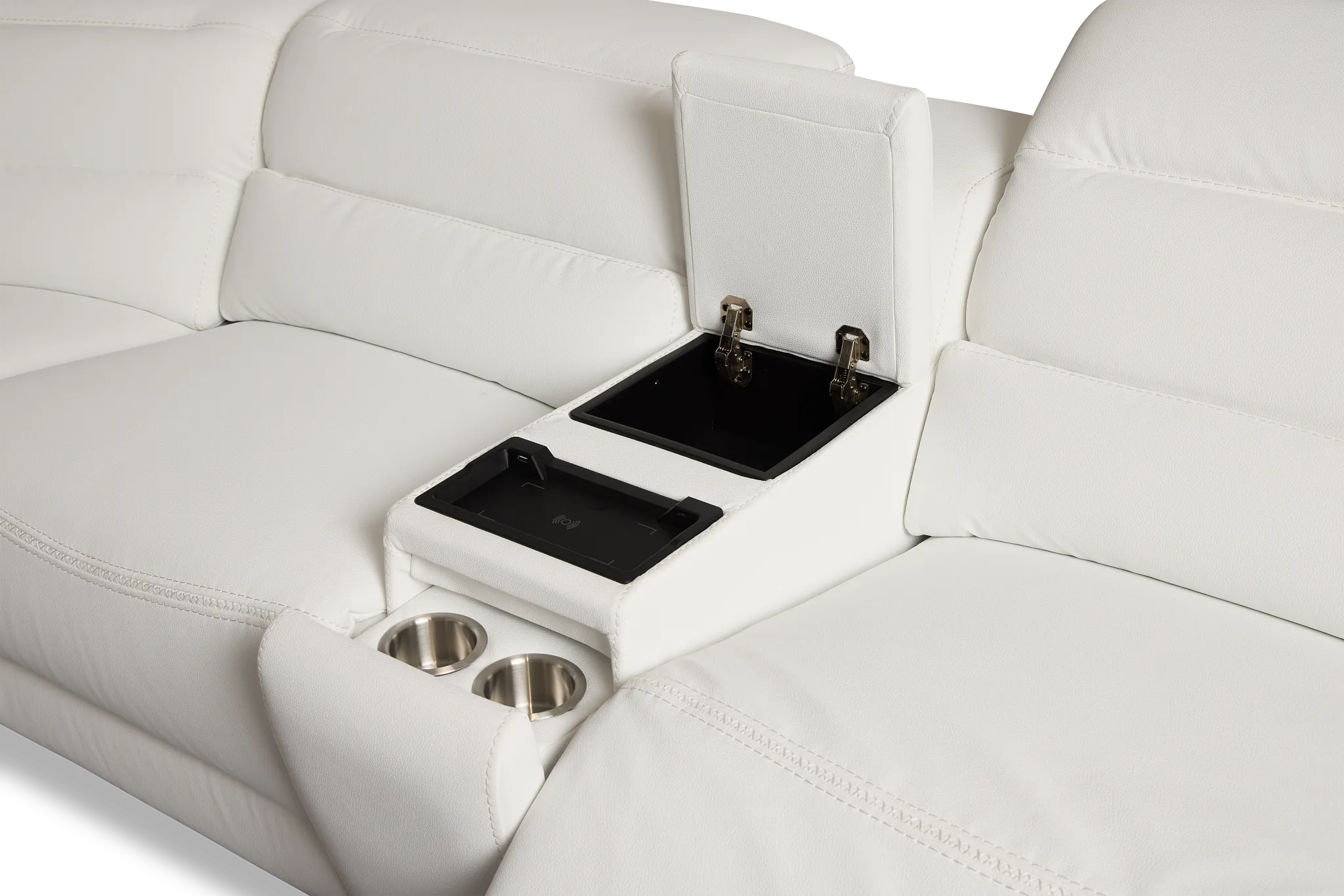 Jett White Micro Medium Dual Power 2-arm Reclining Sectional