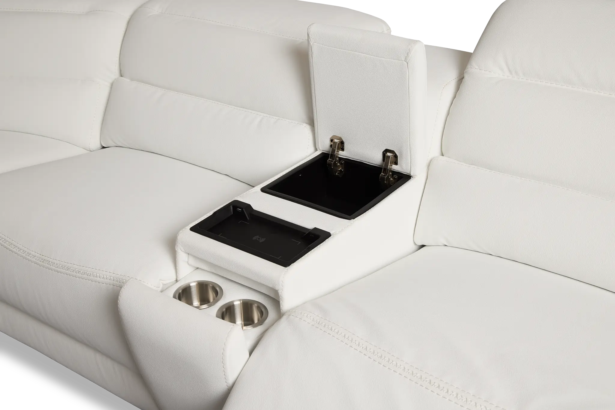 Jett White Micro Medium Dual Power 2-arm Reclining Sectional Jett White Micro Medium Dual Power 2-arm Reclining Sectional