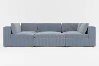 Destin Lucy Navy Fabric 6-piece Pit Sectional