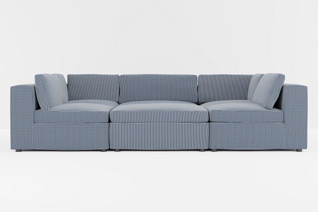 Destin Lucy Navy Fabric 6-piece Pit Sectional