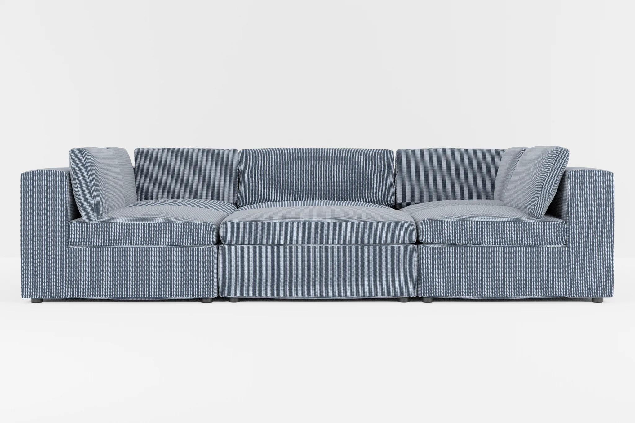 Destin Lucy Navy Fabric 6-piece Pit Sectional