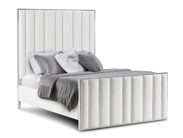 Ocean Drive White Metal Panel Bed