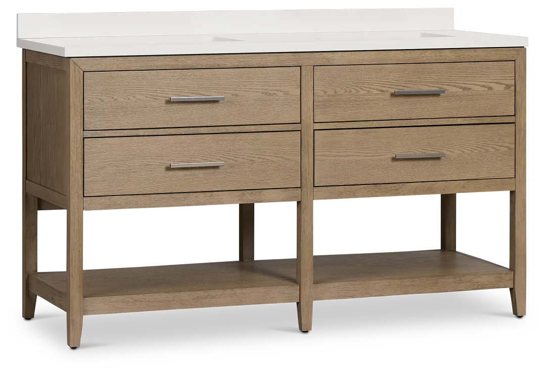 Alden Light Gray 60" Double Bathroom Vanity