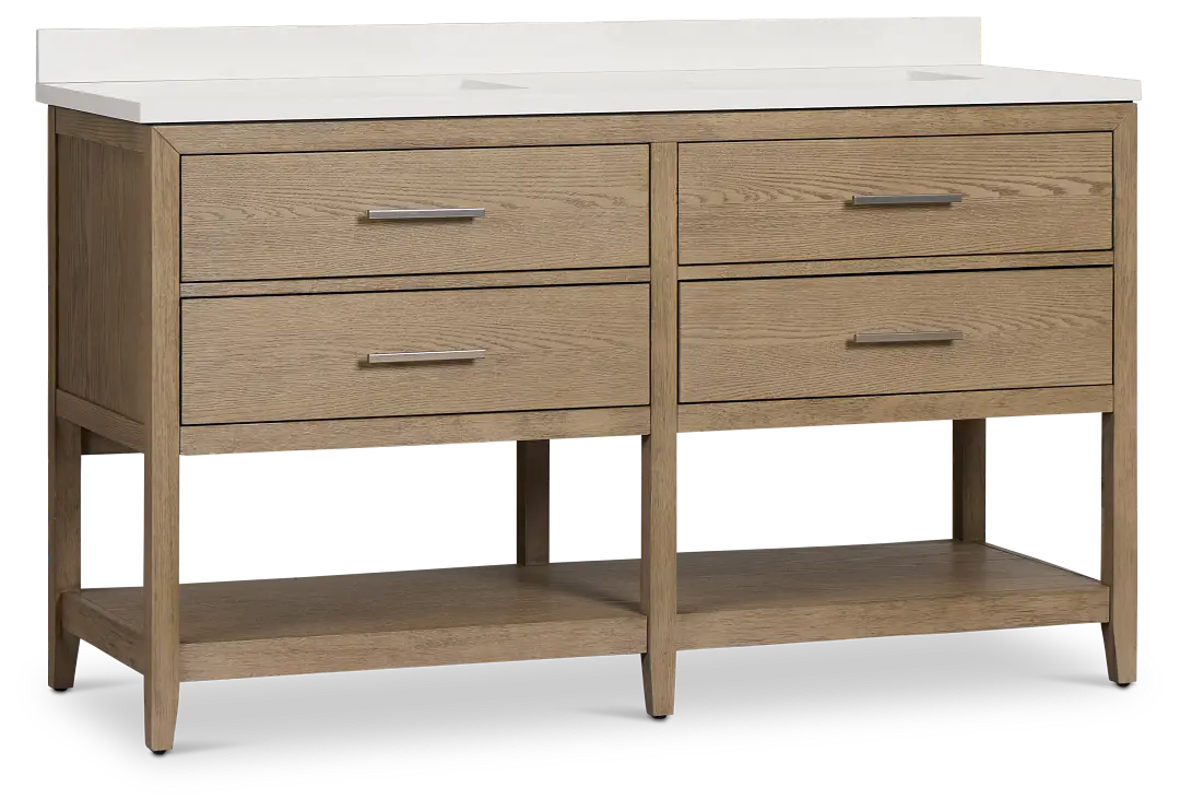 Alden Light Gray 60" Double Bathroom Vanity Alden Light Gray 60" Double Bathroom Vanity