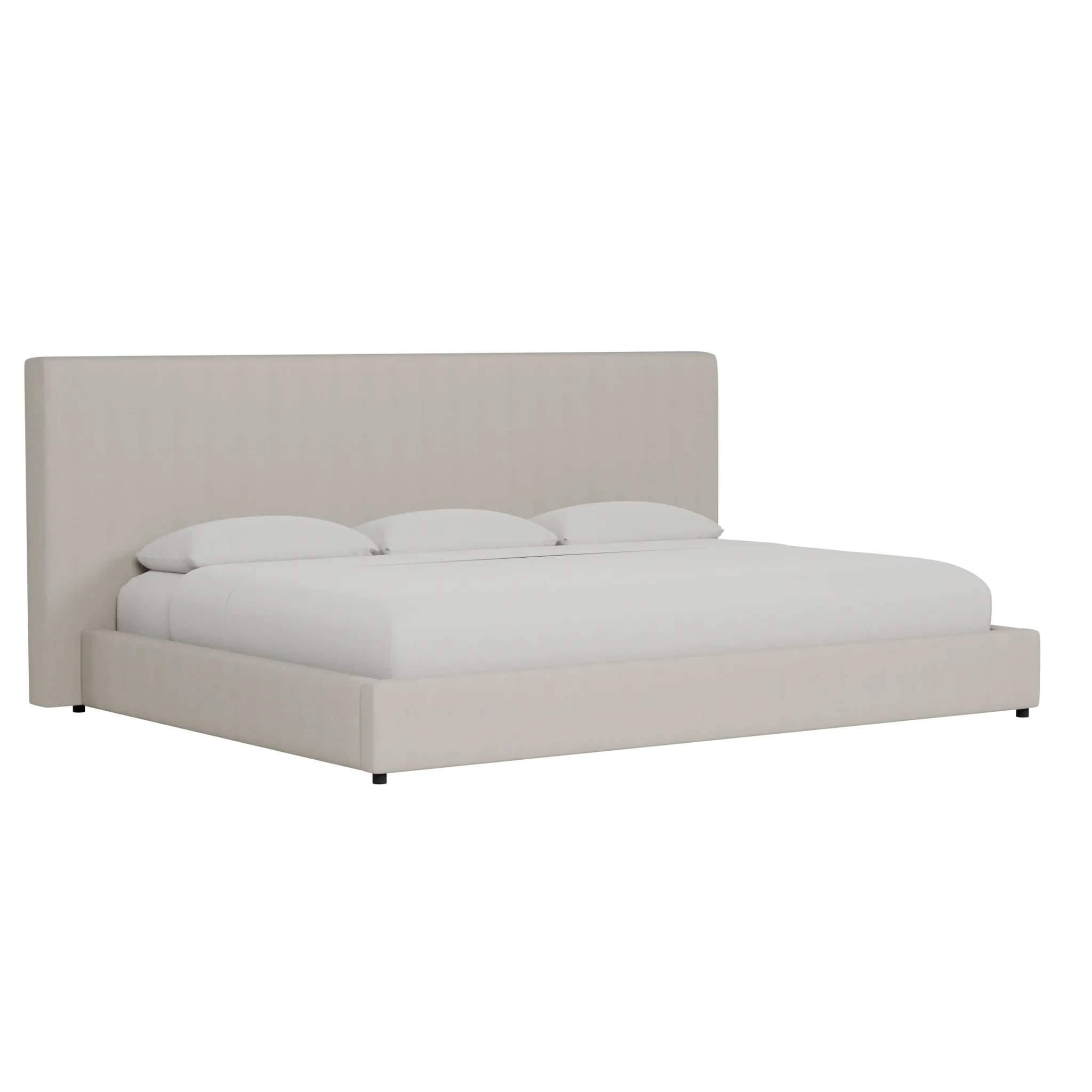 Grayton Revenue Beige 54" Upholstered Platform Bed