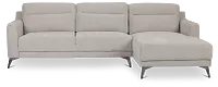 Talia Gray Fabric Right Chaise Sectional