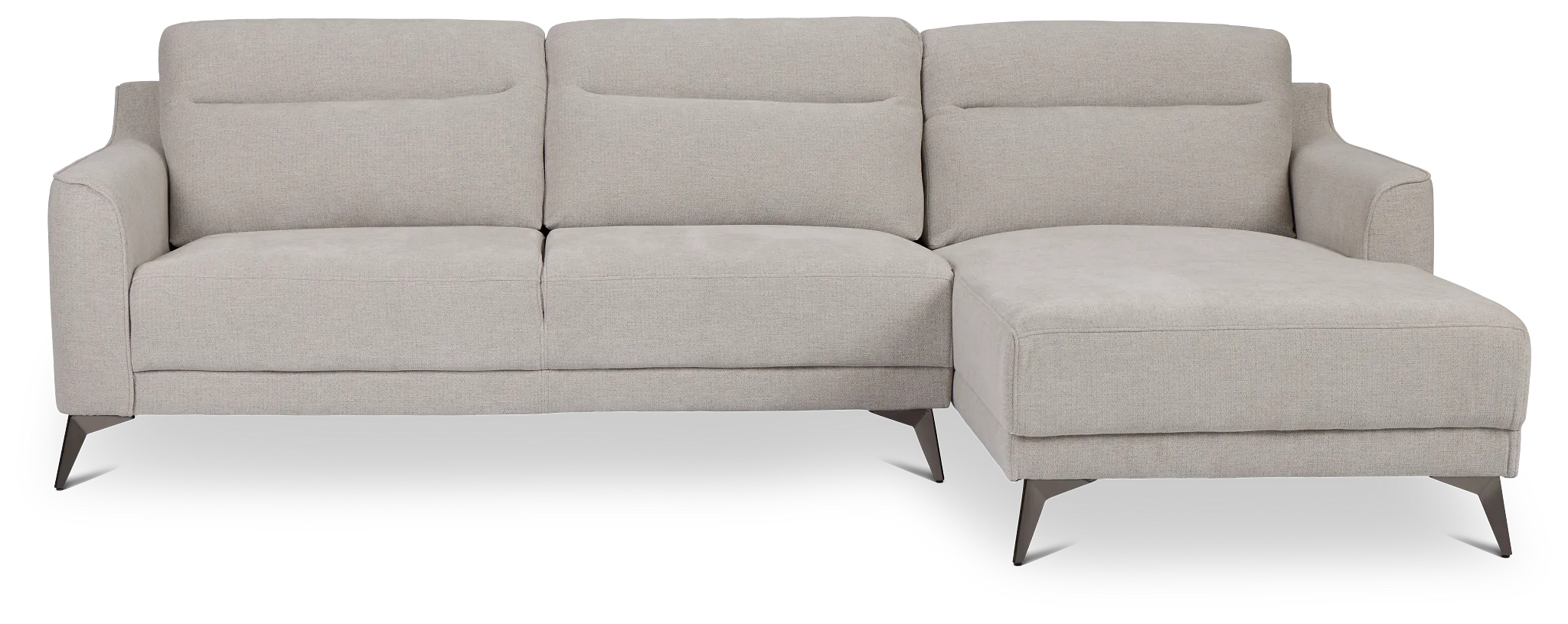 Talia Gray Fabric Right Chaise Sectional