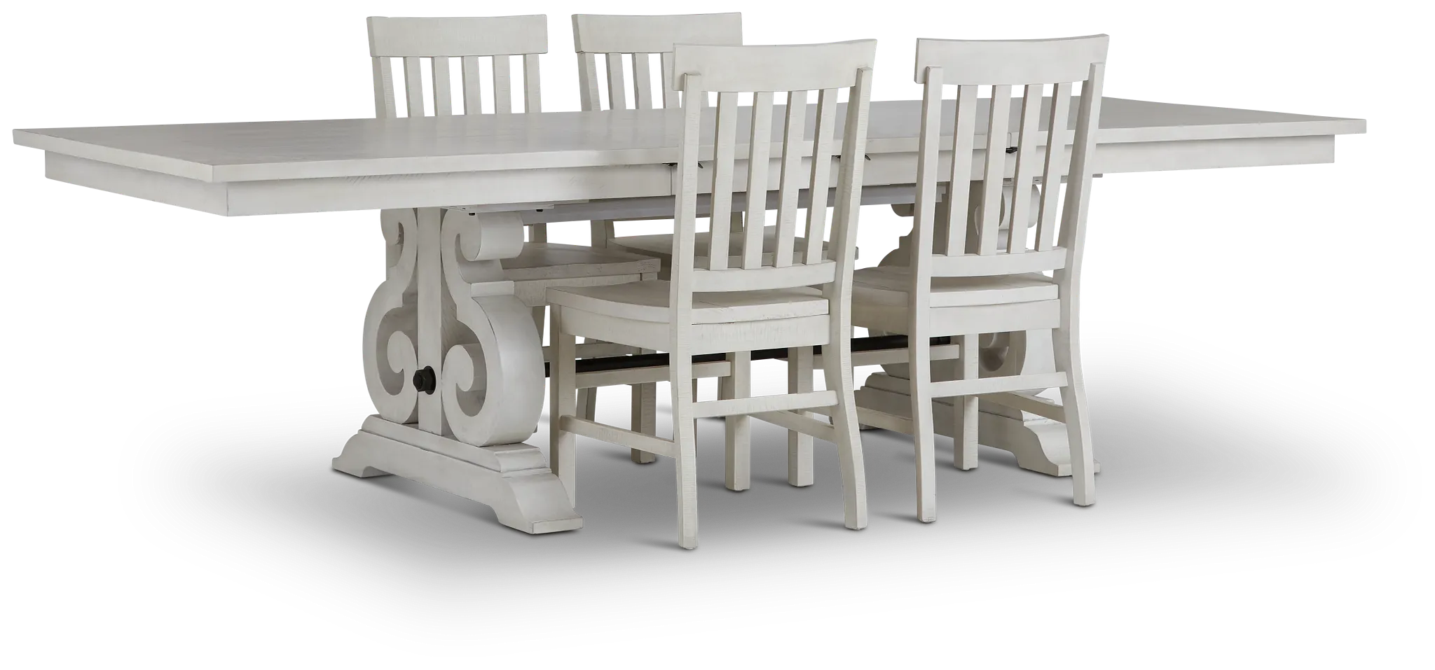 Sonoma Ivory Trestle Table & 4 Wood Chairs