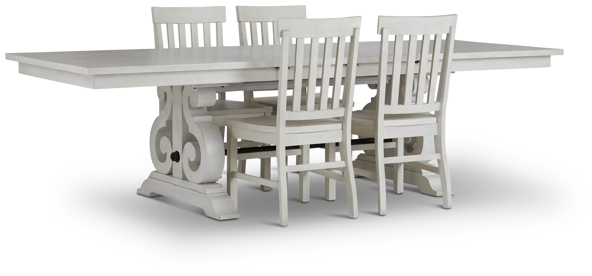 Sonoma Ivory Trestle Table & 4 Wood Chairs Sonoma Ivory Trestle Table & 4 Wood Chairs