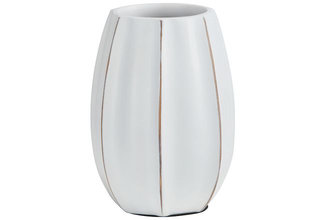 Reed White Vase