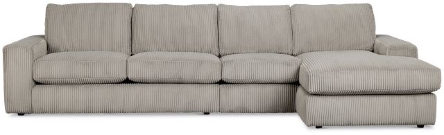 Charlie Gray Fabric Small Right Chaise Sectional