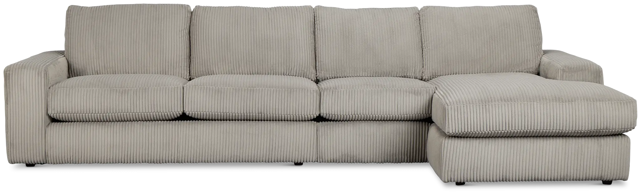 Charlie Gray Fabric Small Right Chaise Sectional Charlie Gray Fabric Small Right Chaise Sectional
