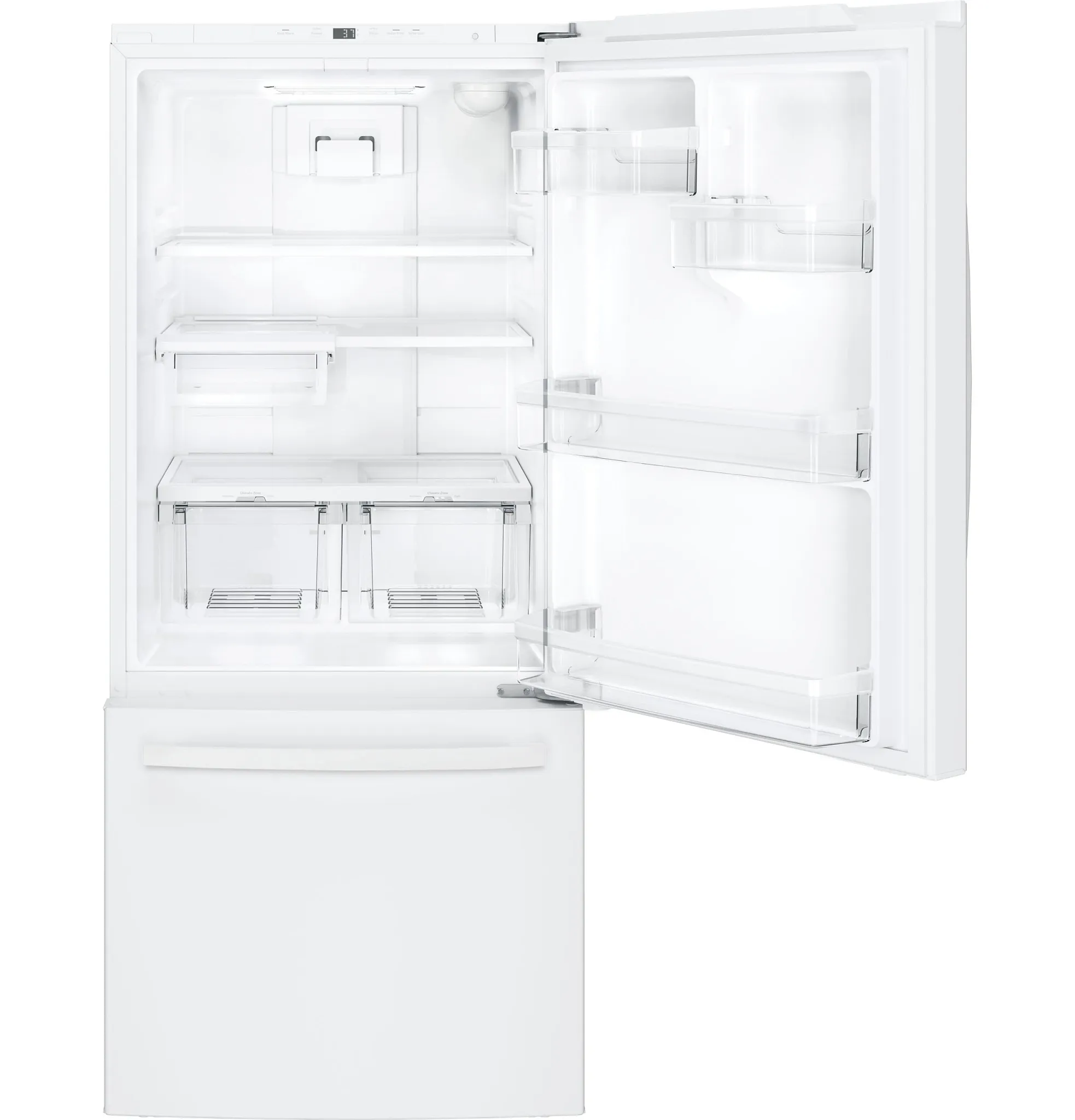 Ge 21 Series White Bottom Freezer Refrigerator
