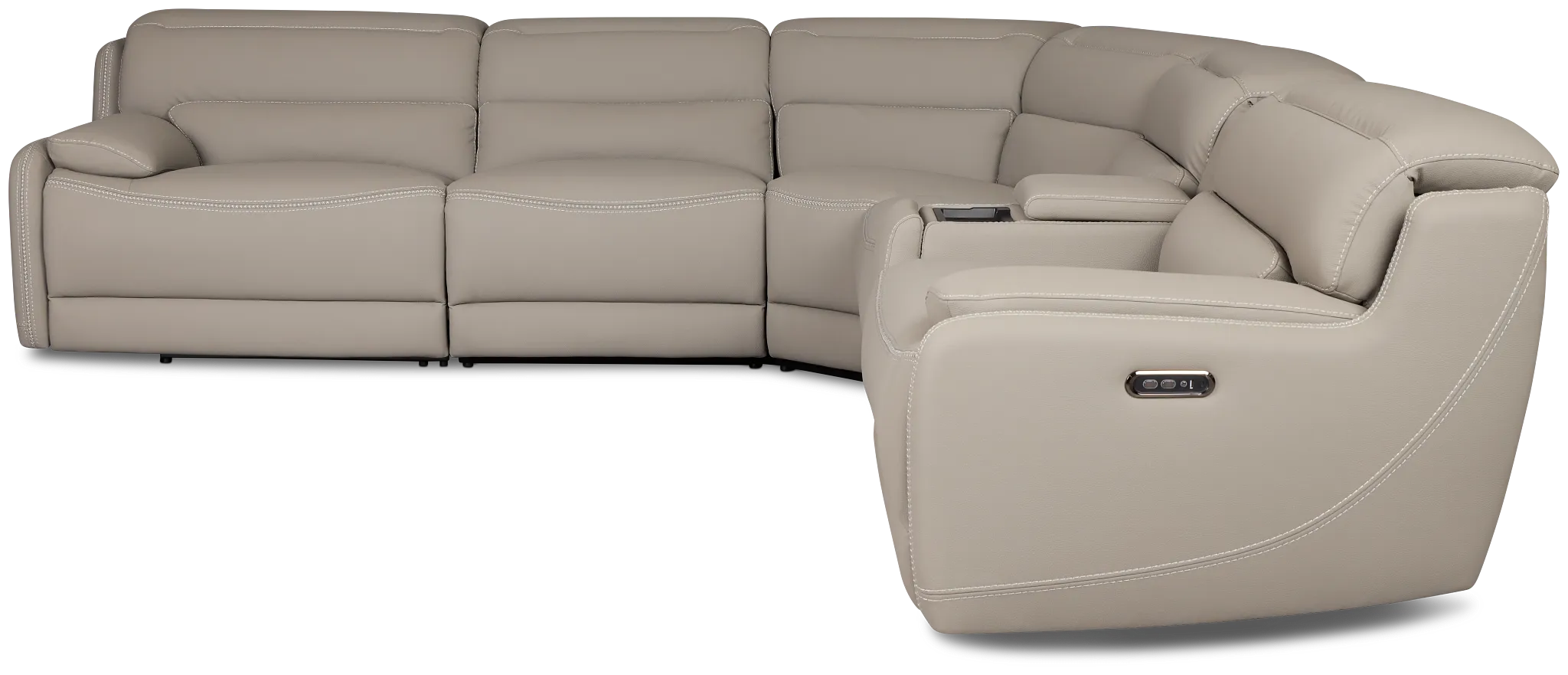 Jett Gray Micro Medium Triple Power 2-arm Sectional