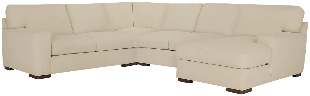 Veronica Khaki Down Medium Right Chaise Sectional