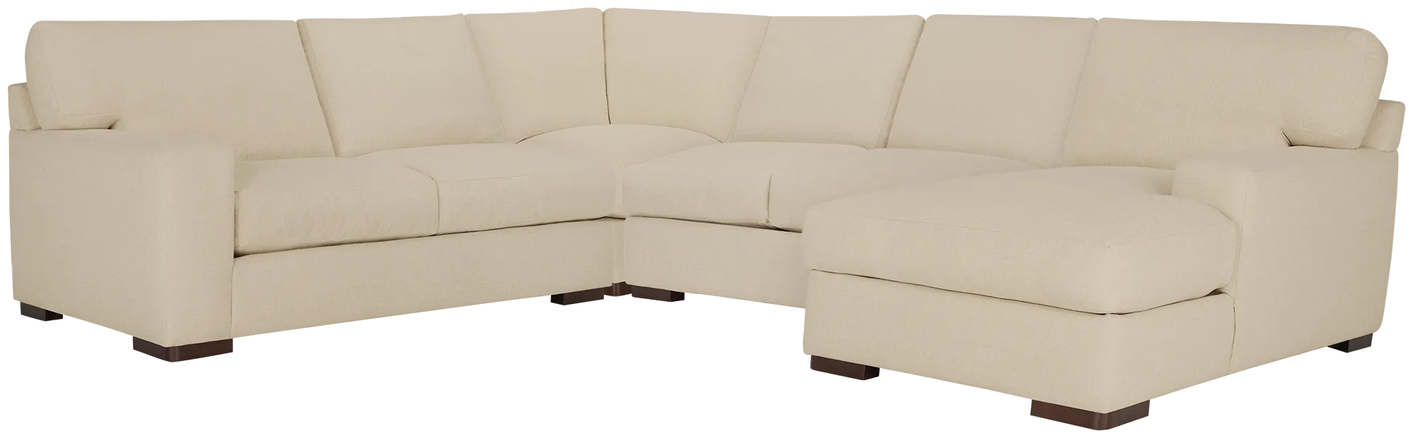 Veronica Khaki Down Medium Right Chaise Sectional