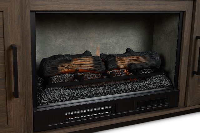 Brandon Mid Tone 60" Tv Stand With Fireplace Insert