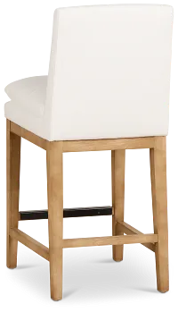 Nixon White 24" Upholstered Barstool