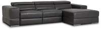 Dante Gray Leather Right Chaise Power Reclining Sectional