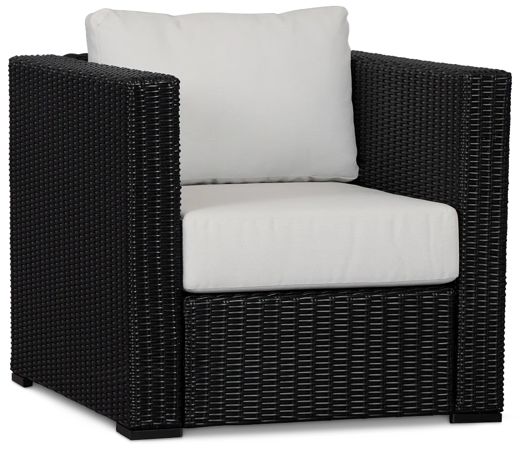 Montecito Black Chair With Light Beige Cushions
