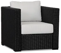 Montecito Black Chair With Light Beige Cushions