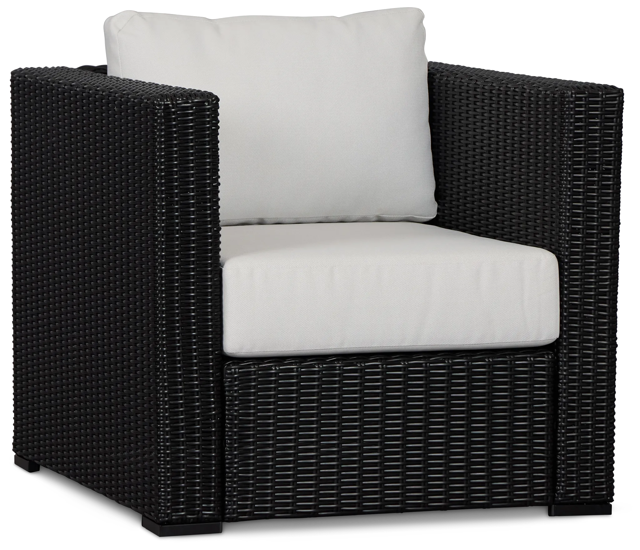 Montecito Black Chair With Light Beige Cushions