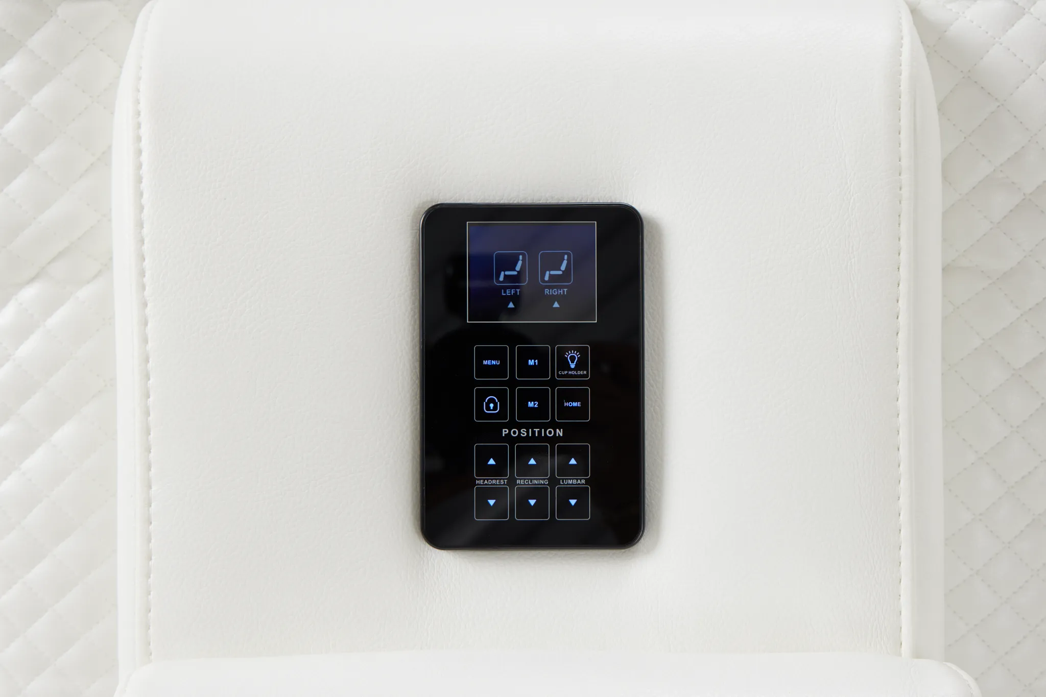 Troy White Micro Right Console Love Reclining Sectional