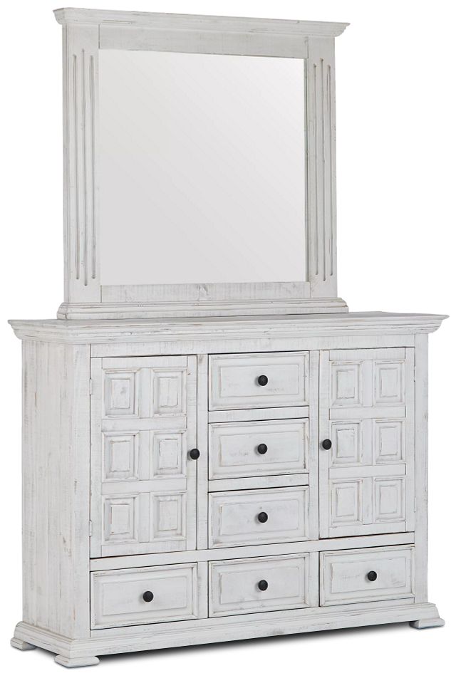 Davenport White Dresser & Mirror (3)