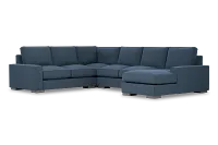 Edgewater Elite Blue Medium Right Chaise Sectional