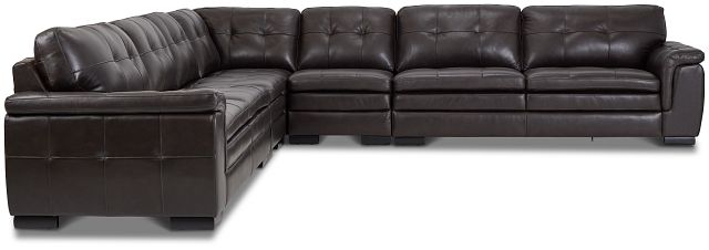 Braden Dark Brown Leather Large Two-arm Sectional