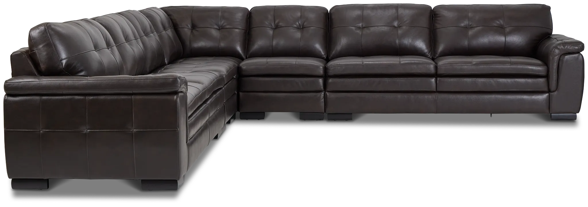 Braden Dark Brown Leather Large Two-arm Sectional