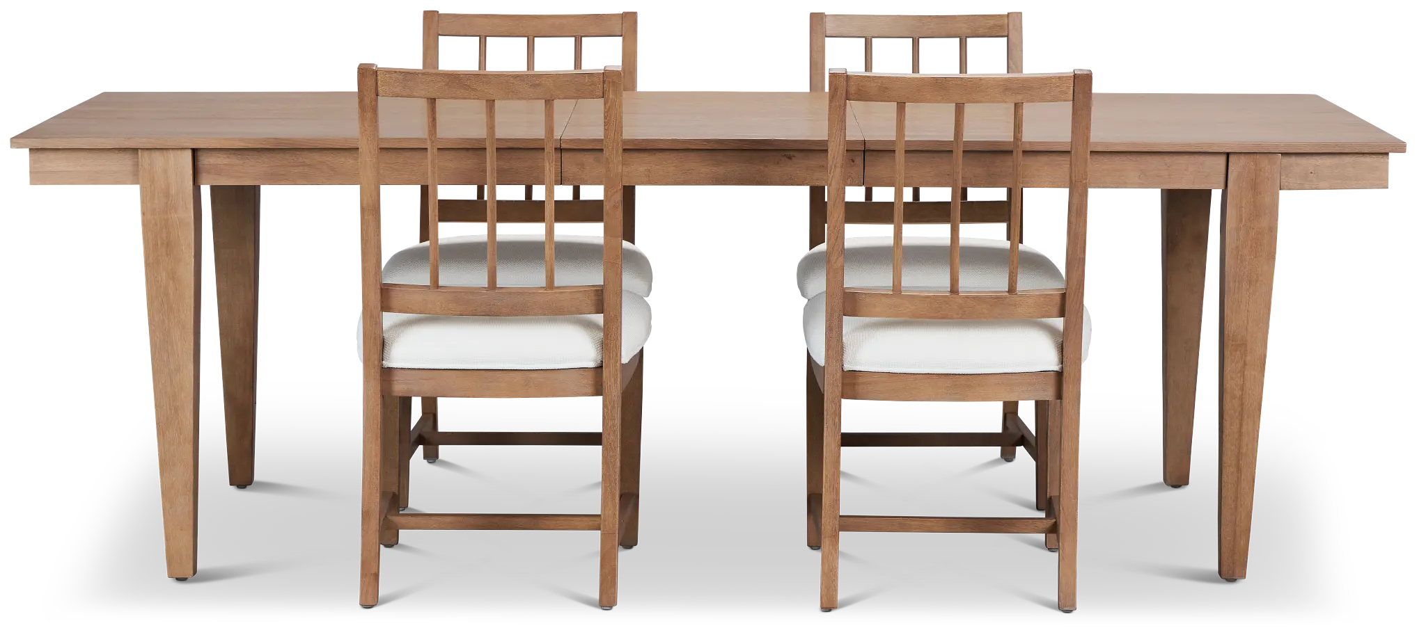 Provo Mid Tone Rect Table & 4 White Upholstered Chairs Provo Mid Tone Rect Table & 4 White Upholstered Chairs