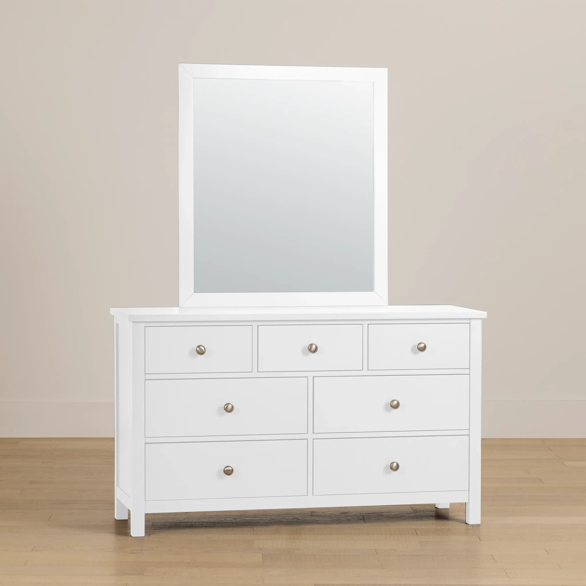 Charleston White Dresser & Mirror