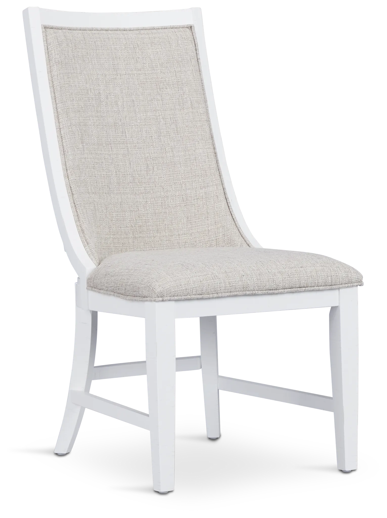 Heron Cove White Curved Upholstered Side Chair