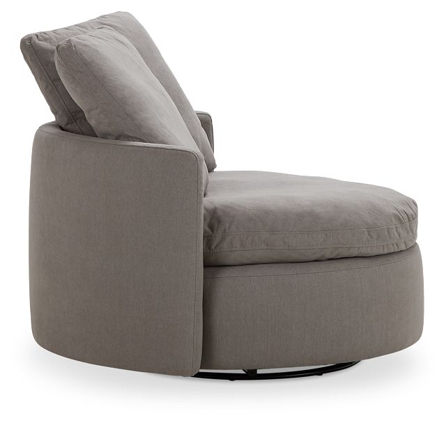 Orbit Gray Micro Swivel Accent Chair (2)