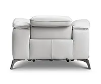 Pearson White Leather Power Recliner With Power Headrest