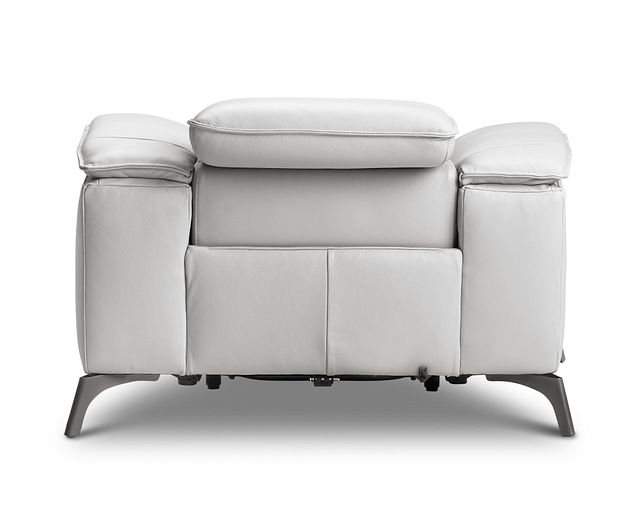 Pearson White Leather Power Recliner With Power Headrest