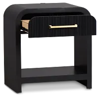 Lyndie Black 1-drawer Nightstand