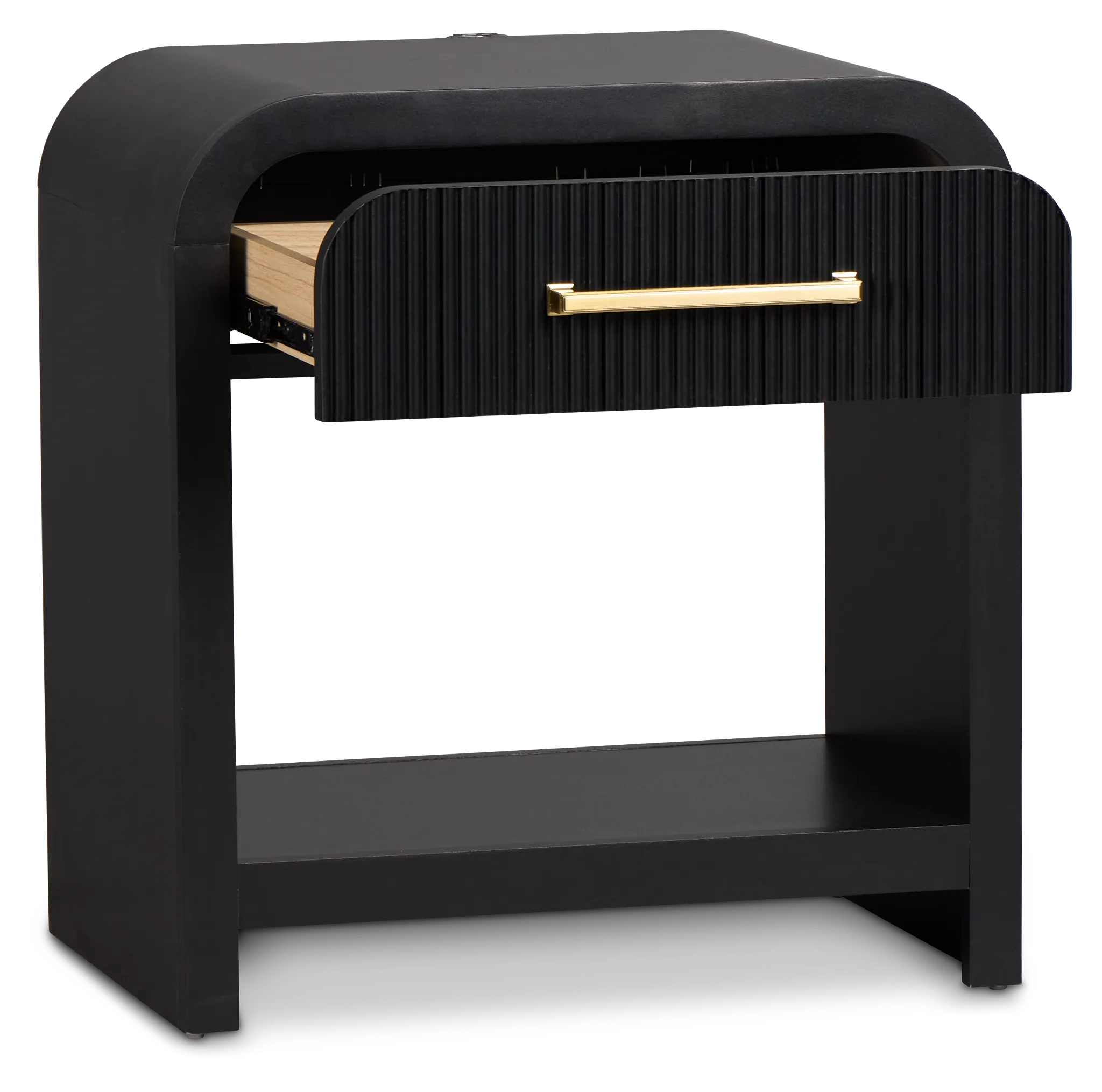 Lyndie Black 1-drawer Nightstand