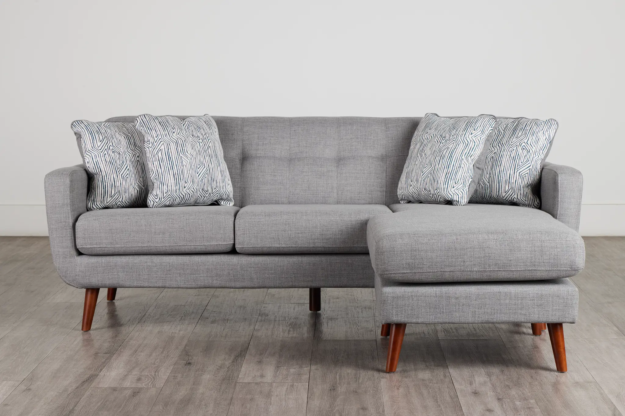 Raya Light Gray Fabric Chaise Sectional Raya Light Gray Fabric Chaise Sectional