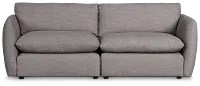 Serena Gray Fabric 2-piece Modular Sofa