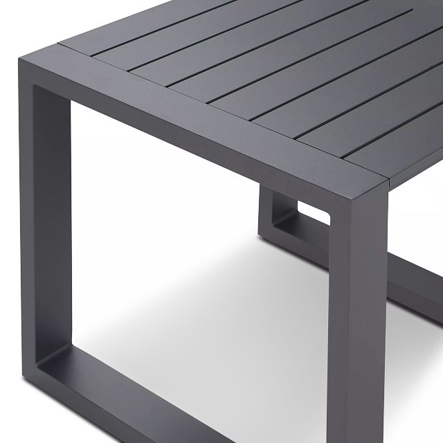 Linear Dark Gray Aluminum End Table