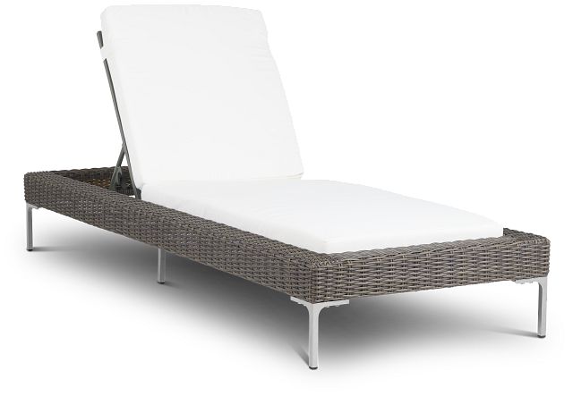 Tulum White Woven Cushioned Chaise