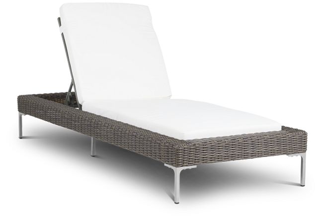 Tulum White Woven Cushioned Chaise