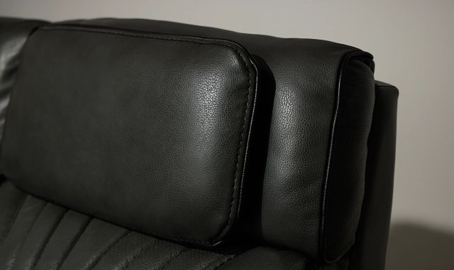 Nova Dark Gray Lthr/vinyl Power Recliner W/ Massage