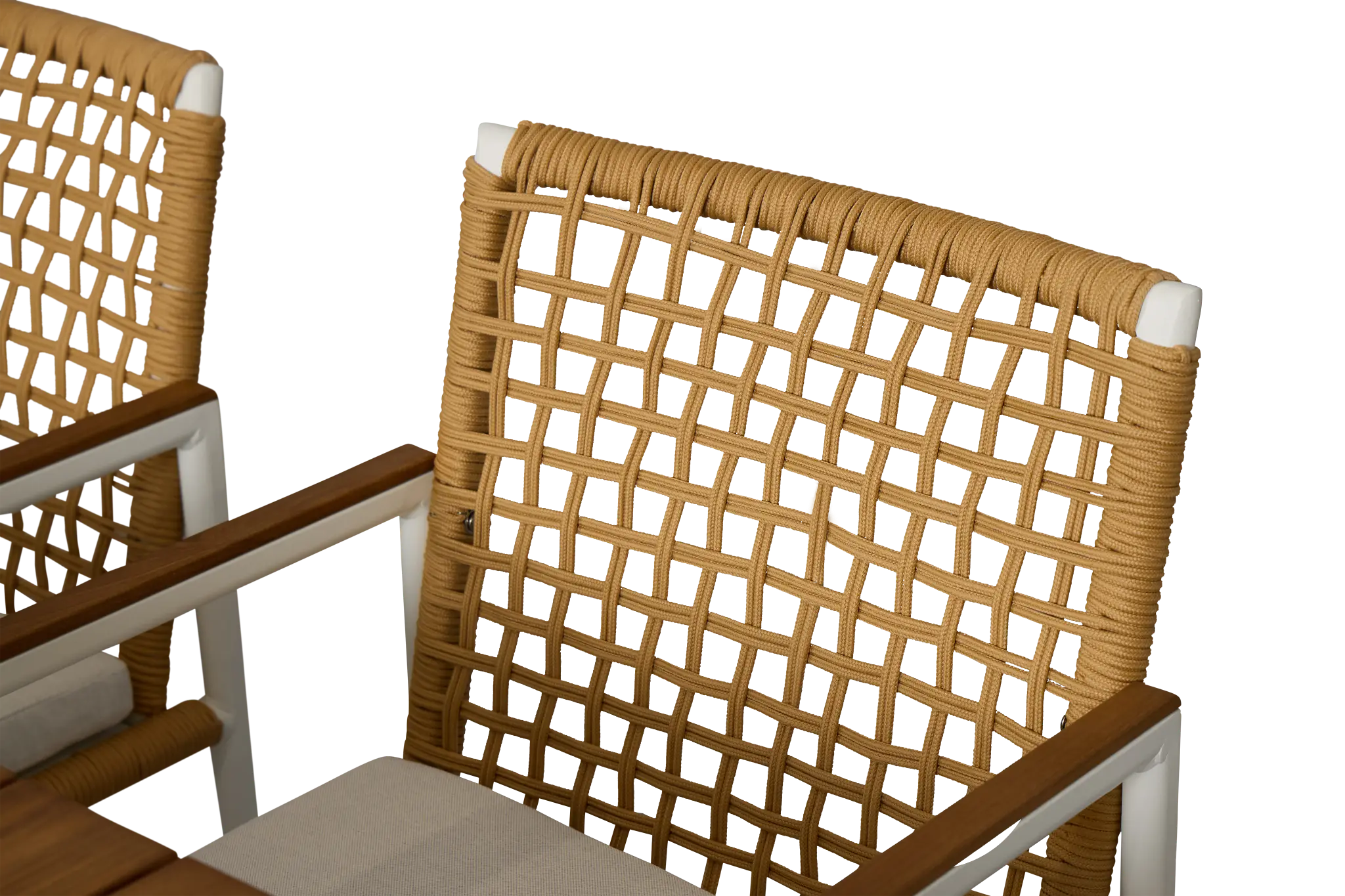 Sunrise White Teak Rectangular Table & 4 Teak Arm Chairs Sunrise White Teak Rectangular Table & 4 Teak Arm Chairs