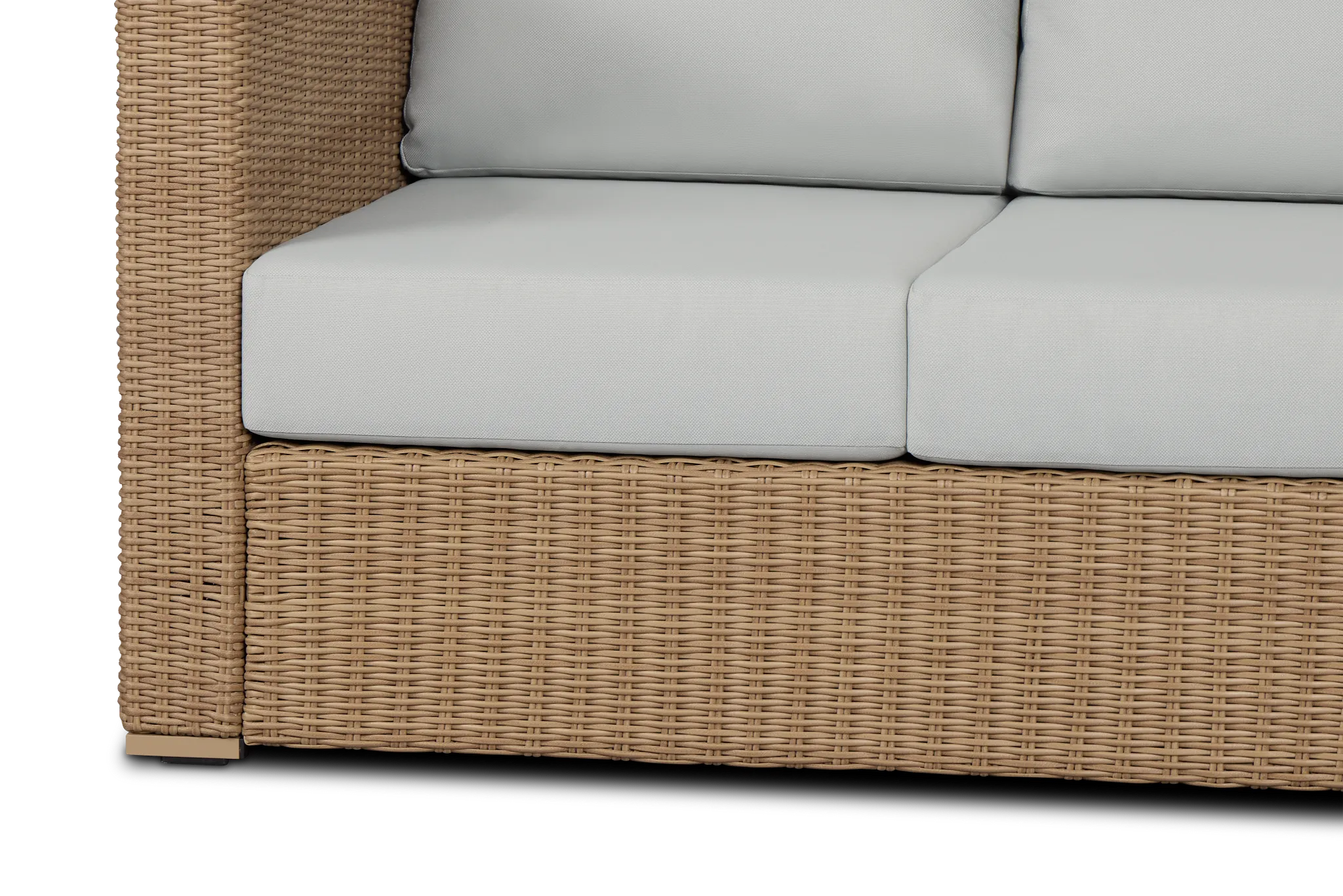 Montecito Light Tone Sofa With Light Blue Cushions