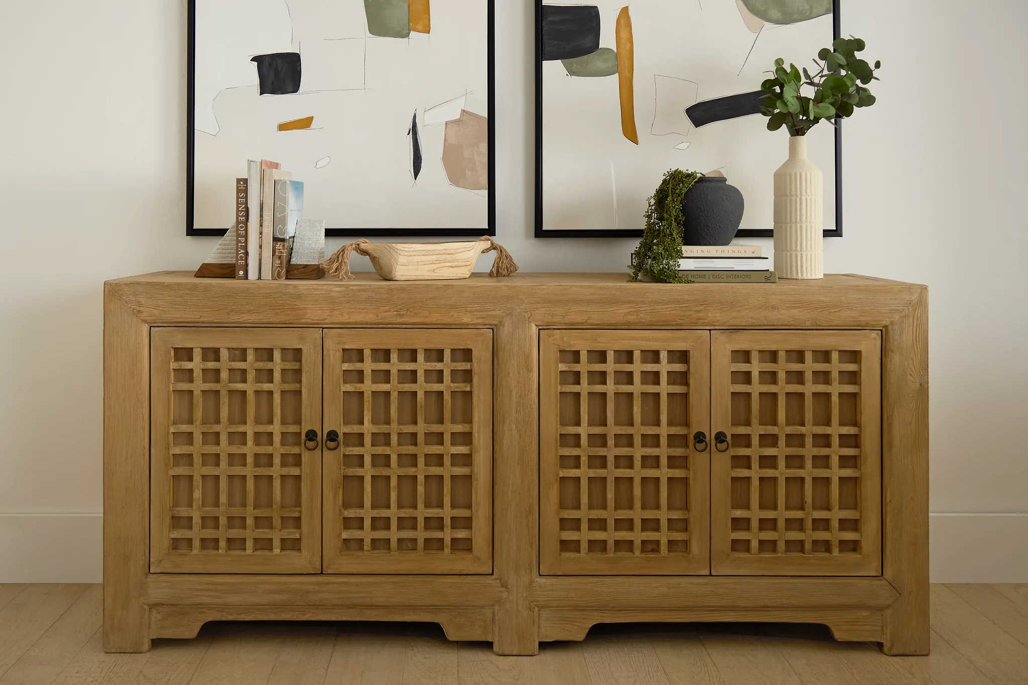 Lorah Light Tone Four-door Cabinet