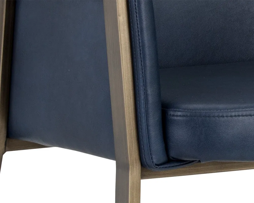 Liana Navy Upholstered Arm Chair